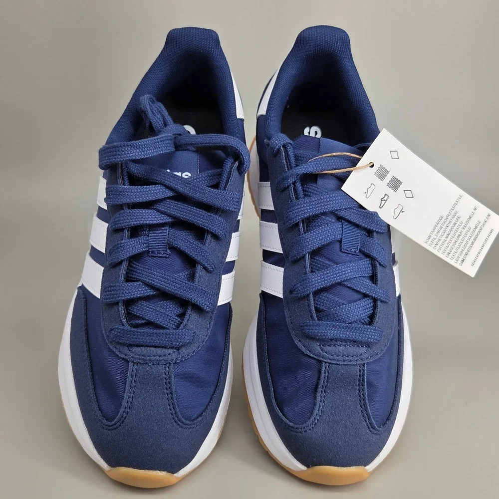 Adidas Run 70s 2.0 J Sneakers Kid Size 5 Navy White Retro Sporty Cloudfoam Shoes